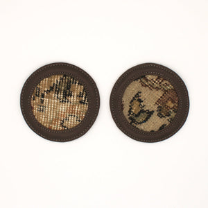 Vintage Rug/Leather Coaster Set No. 41