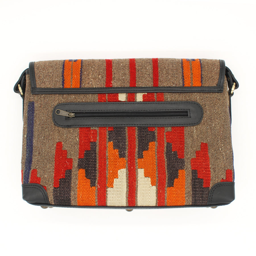 Vintage Rug and Leather Satchel Purse No. 1