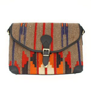 Vintage Rug and Leather Satchel Purse No. 1