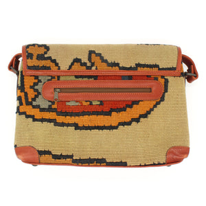 Vintage Rug and Leather Satchel Purse No. 4
