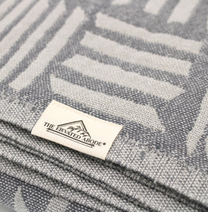 Grey Turkish Cotton Geometric Throw Blanket