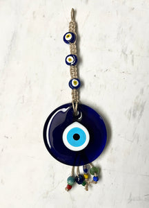 Large Evil Eye Wall Décor with Glass Beads